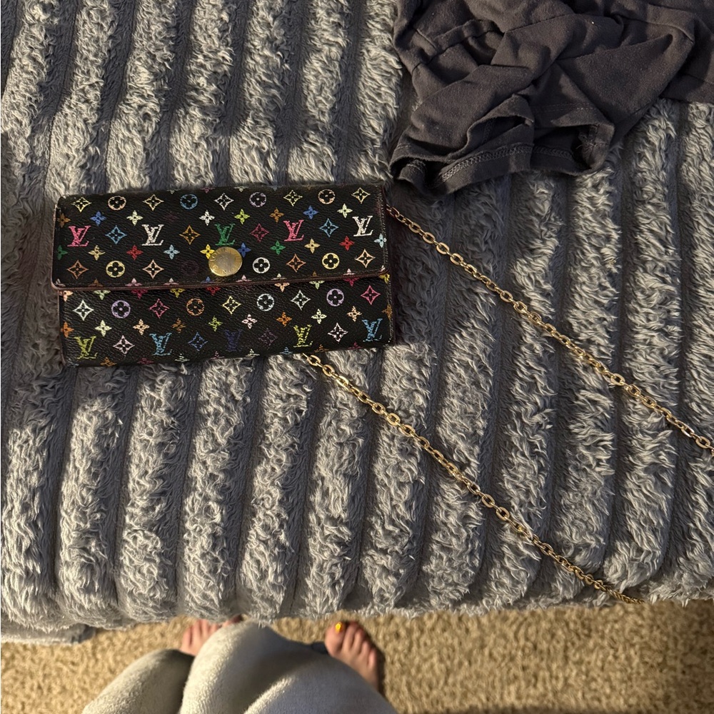 Louis Vuitton Dark Brown Clutch with Iconic Monogram Pattern